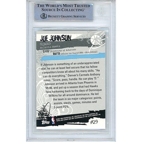 Joe Johnson Signed 2006-07 Topps Basketball Card Beckett Atlanta Hawks Autograph - Picture 2 of 4